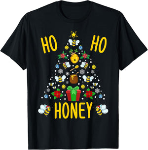 Ho Ho Honey Bees Beekeeping Christmas Beekeeper Gift T-Shirt - T-Shirt | Black