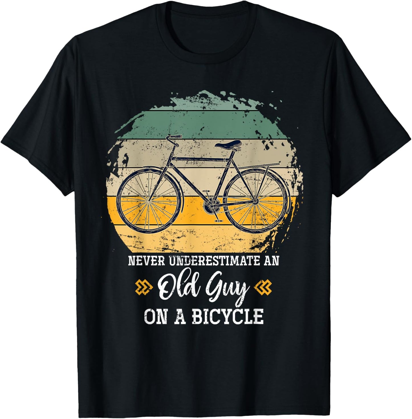 Retired Old Men Biker Cycling Retirement Gift Biking Bicycle T-Shirt - T-Shirt | Black