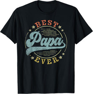 Best Papa Ever Father's Day Papa Gifts Vintage Emblem T-Shirt - T-Shirt | Black