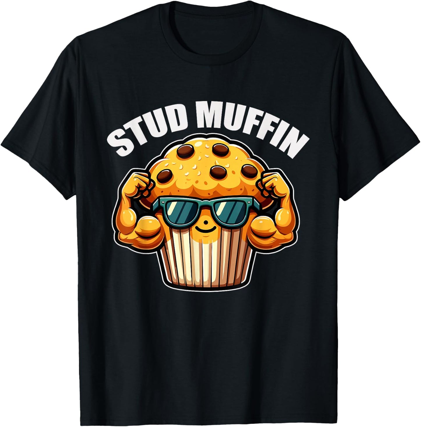 Stud Muffin Funny Muffin Lover Dad Boyfriend Men Boys T-Shirt - T-Shirt | Black