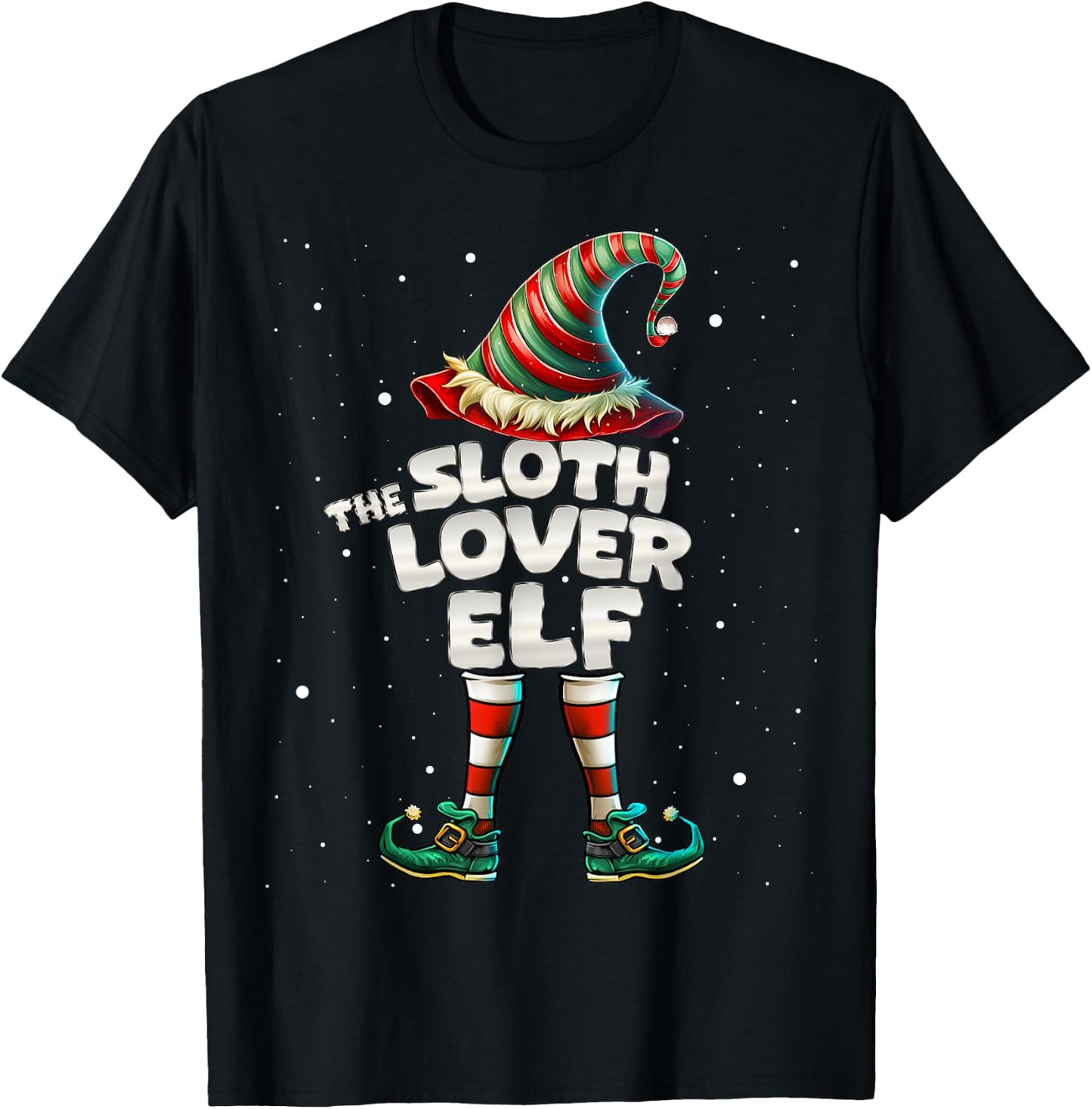 I'm The Sloth Lover Elf Family Matching Group Christmas T-Shirt - T-Shirt | Black