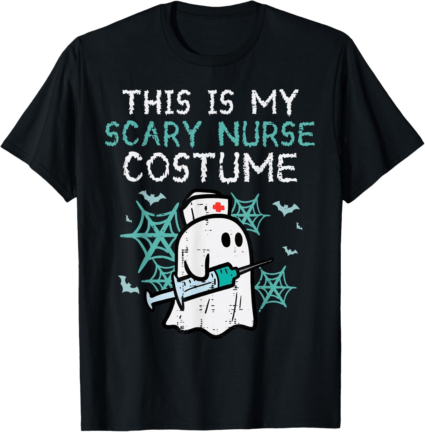Halloween My Scary Nurse Costume Funny Ghost Scrub Top Women T-Shirt - T-Shirt | Black