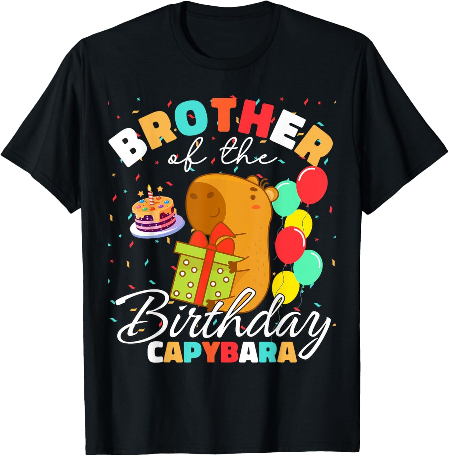 Brother Of The Birthday Capybara Birthday Team T-Shirt - T-Shirt | Black