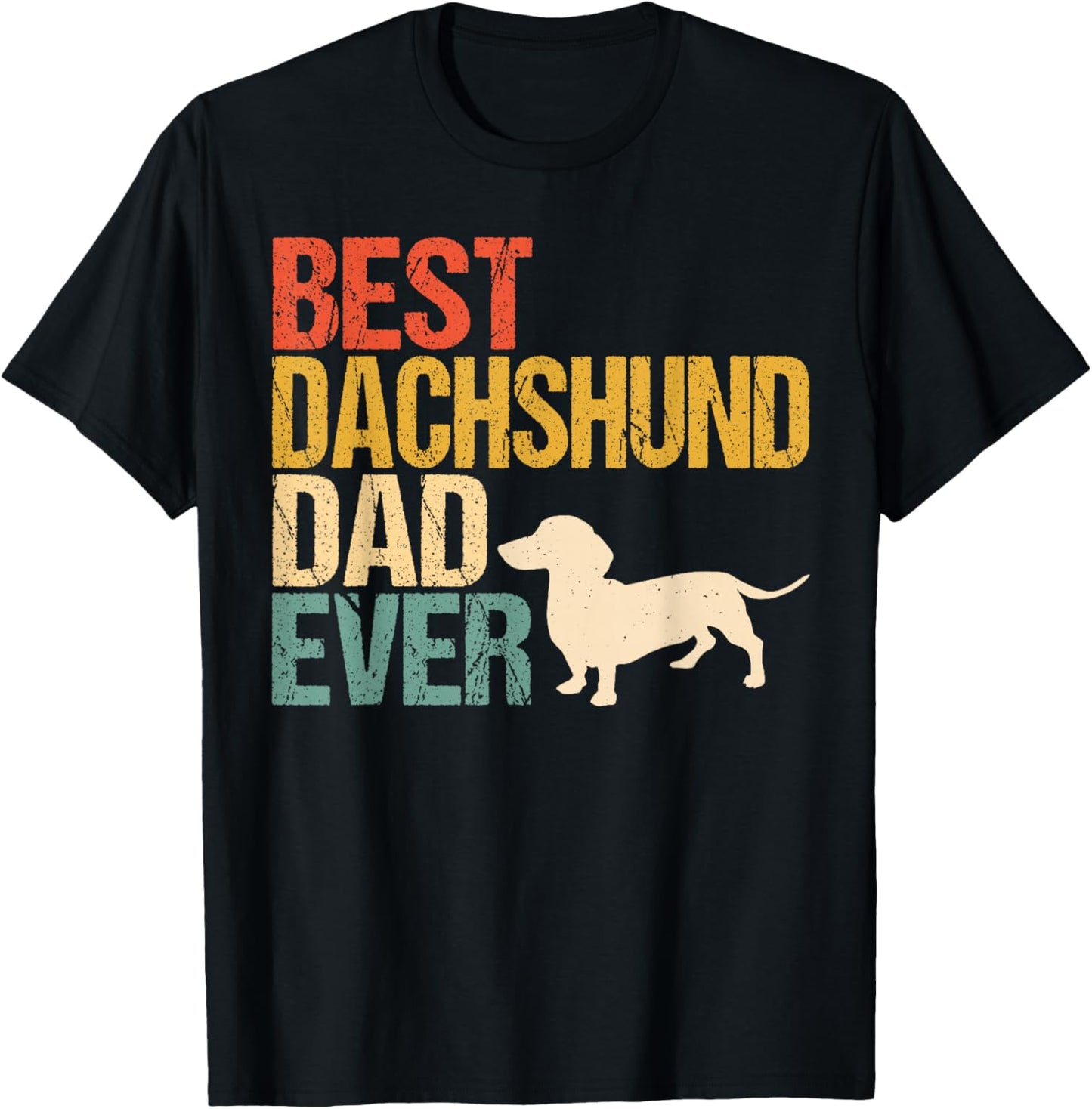 Best Dachshund Dad Doxie Dad Dor Father's Day T-Shirt - T-Shirt | Black
