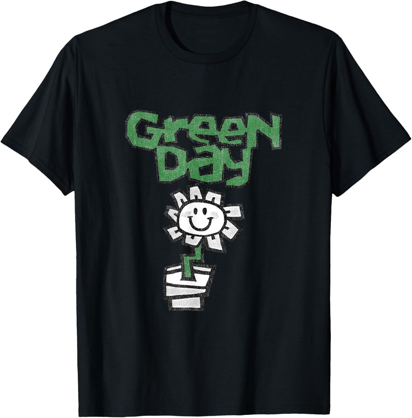 Green Day Flower Pot T-Shirt - T-Shirt | Black