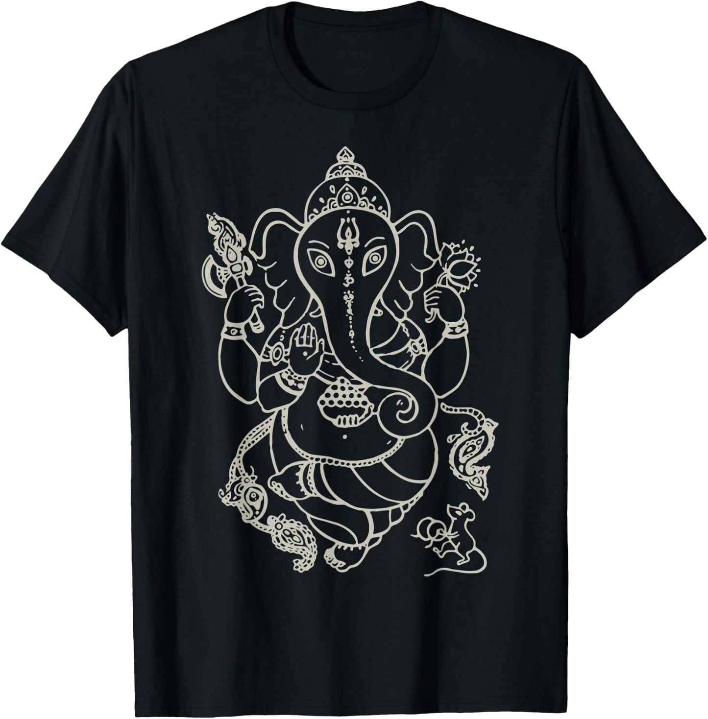 Sak Yant Thai Tattoo Ganesh Elephant God Thailand Gift T-Shirt - T-Shirt | Black
