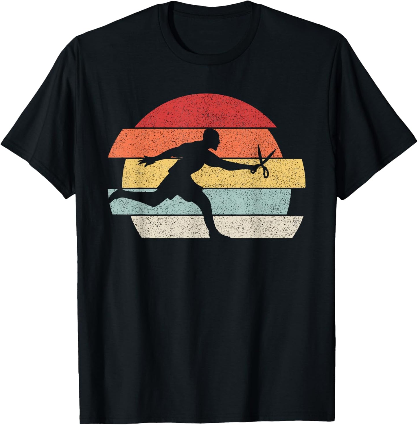 Vintage Retro Funny Running With Scissors T-Shirt - T-Shirt | Black