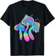 Psychedelic Mushroom Rainbow Mushroom Colourful Trippy Rave T-Shirt - T-Shirt | Black