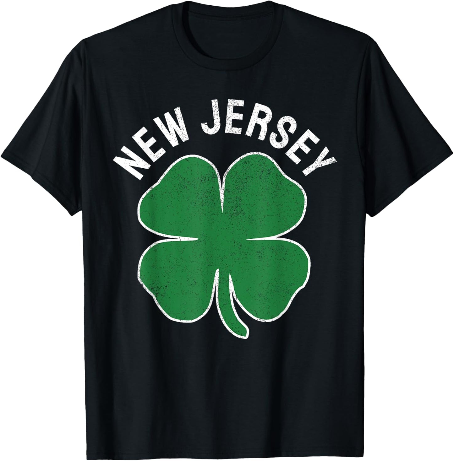 St. Patrick's Day Shamrock New Jersey Irish Green Clover T-Shirt - T-Shirt | Black