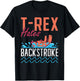 T-Rex Hates Backstroke Swim Swimmer T-Shirt - T-Shirt | Black