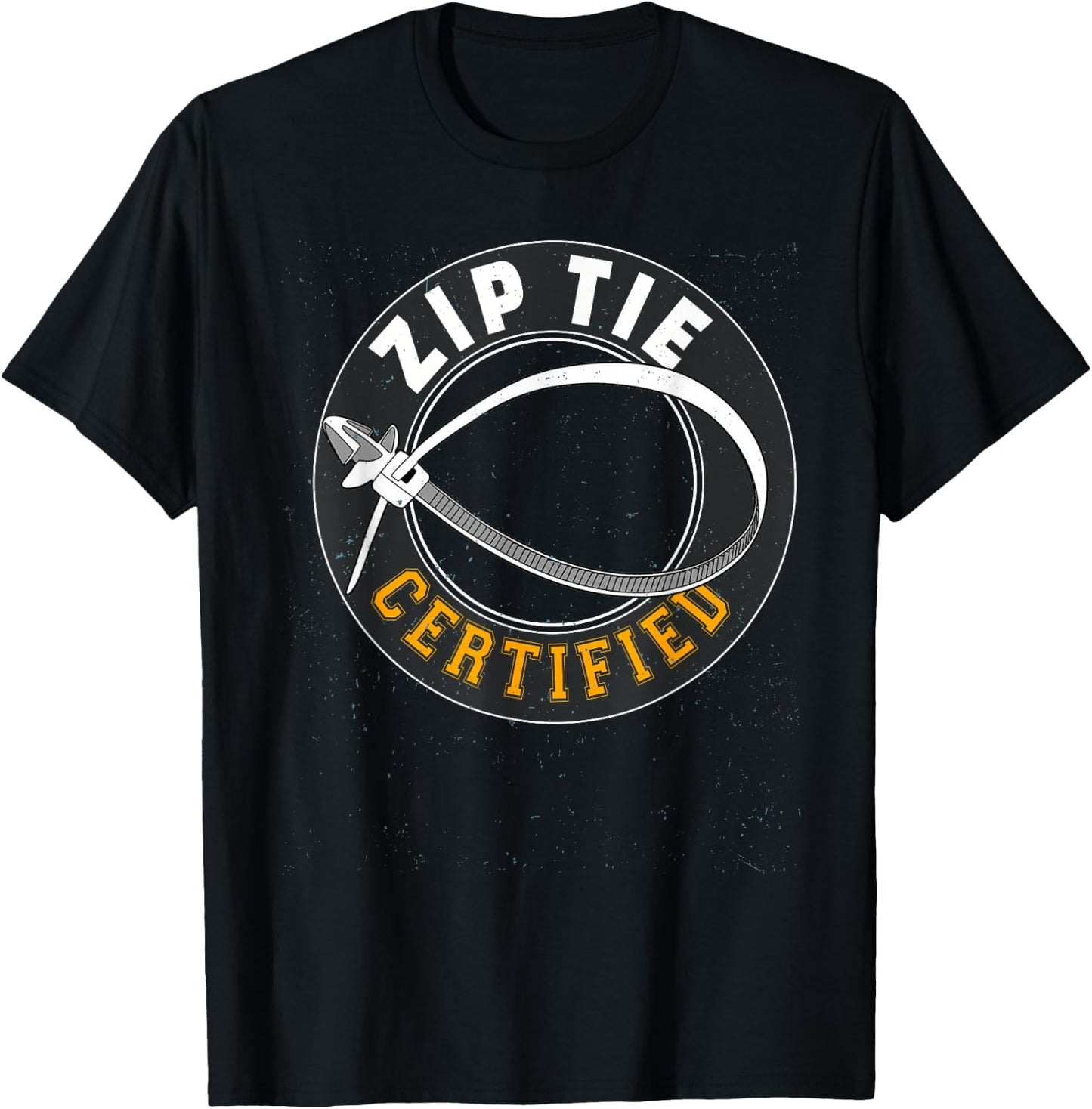 Zip Tie Certified Technician Fixing Man Funny Mechanic T-Shirt - T-Shirt | Black
