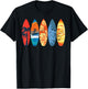 Surfing Surfer Palm Tree Surfboard Sunset Wave T-Shirt - T-Shirt | Black