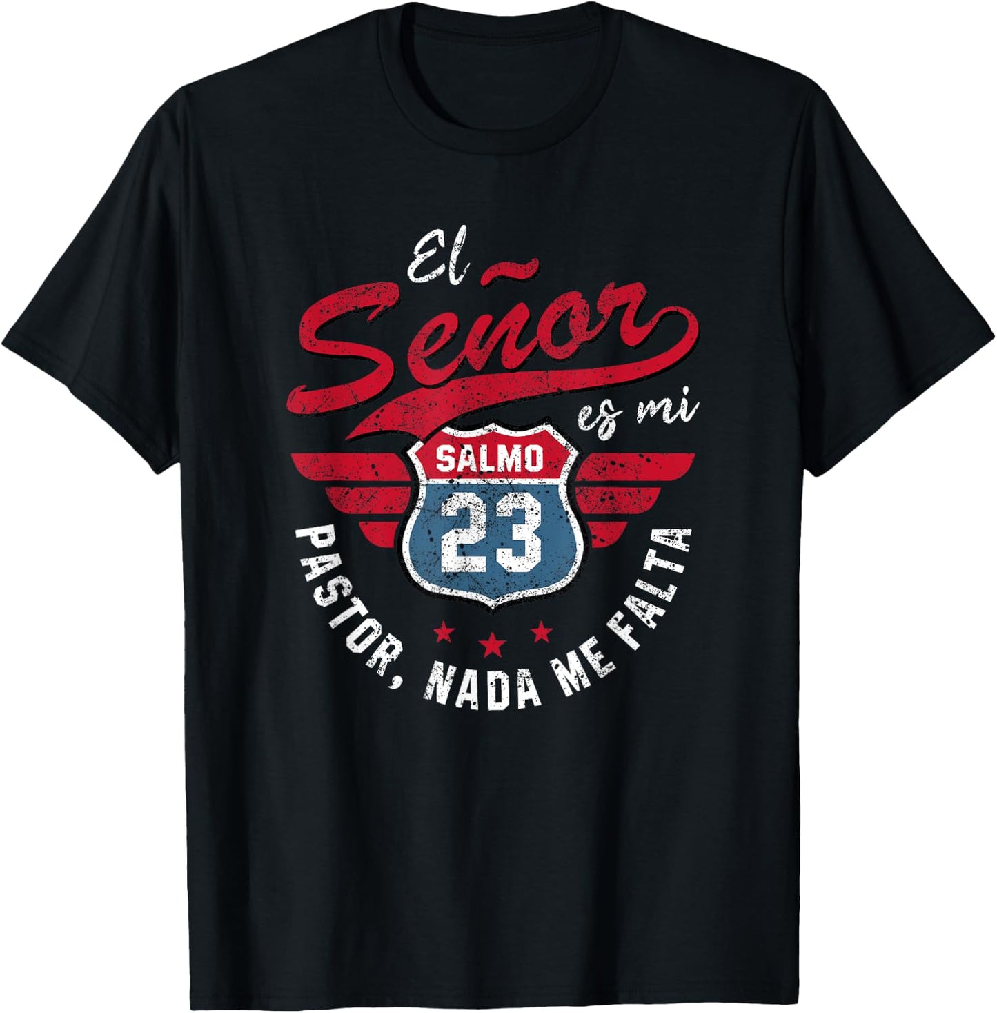 Salmo 23 El Señor Es Mi Pastor Preacher Christian T-Shirt - T-Shirt | Black