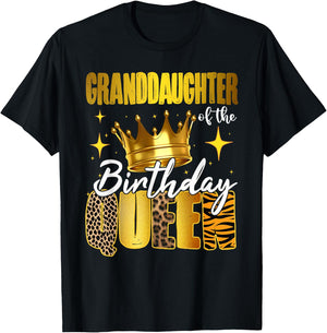Granddaughter Of The Birthday Queen Women Bday Party Gift T-Shirt - T-Shirt | Black