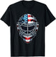 Hockey Goalie Mask 4th of July American Flag USA Fathers Day T-Shirt - T-Shirt | Black