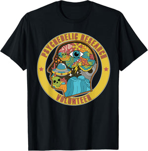 Psychedelic Research Volunteer UFO Aliens Paranormal LSD T-Shirt - T-Shirt | Black