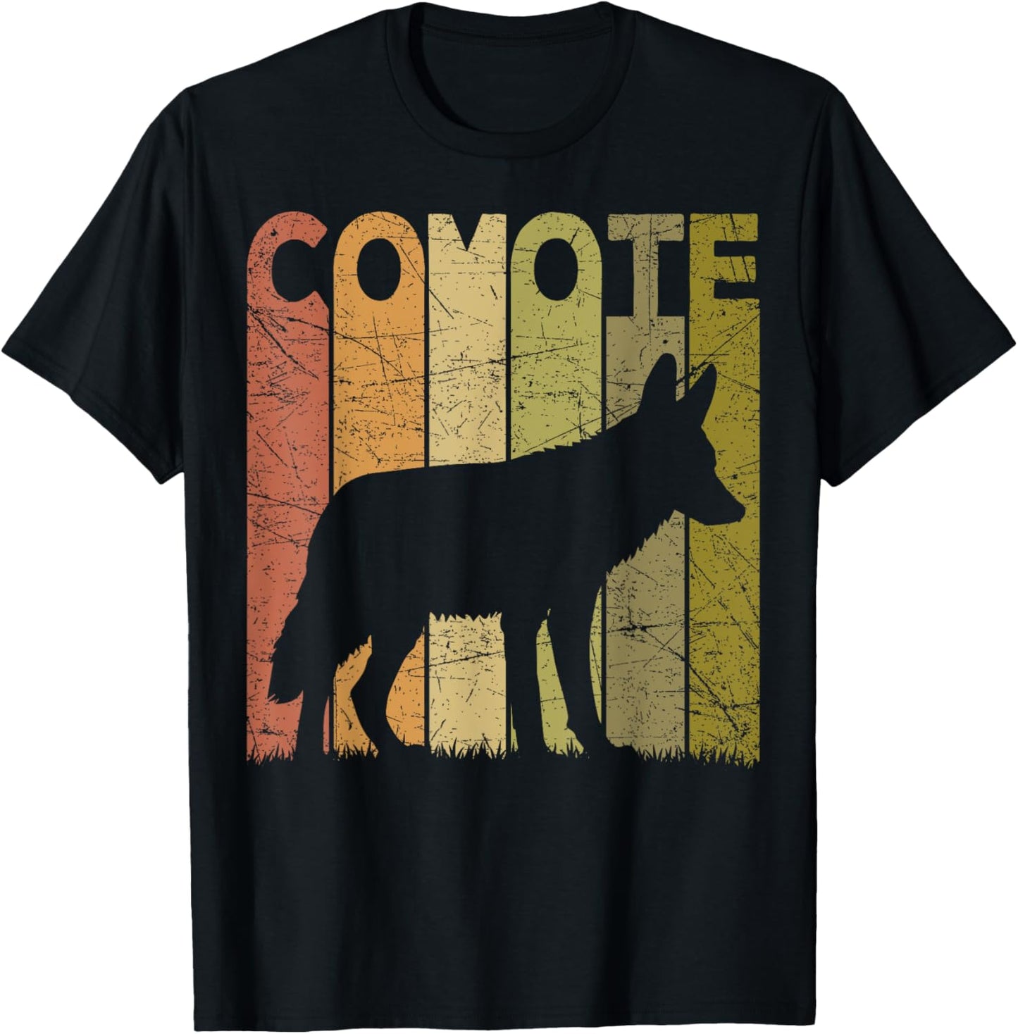 Coyote Vintage Wild Animal Retro Coyote Hunter T-Shirt - T-Shirt | Black