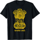 Lion Emblem of India Indian Flag Hinu Hindi Delhi Mumbai T-Shirt - T-Shirt | Black