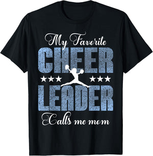 My Favorite Cheerleader Calls Me Mom Cheer Mom T-Shirt - T-Shirt | Black