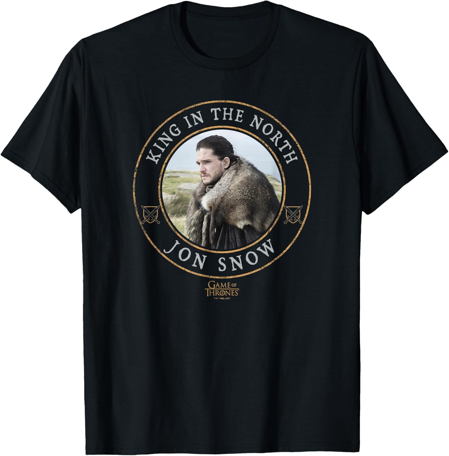 Game Of Thrones King In The North Jon Snow Circle Badge T-Shirt - T-Shirt | Black