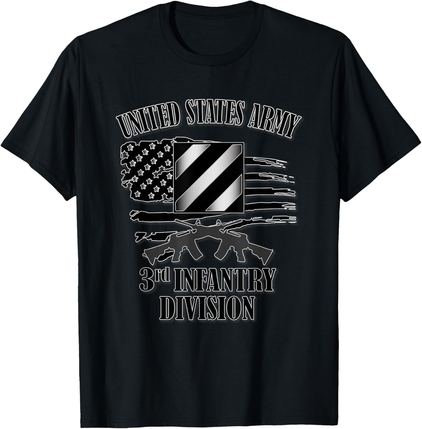 U.S. Army 3rd Infantry Division (Front Design) T-Shirt - T-Shirt | Black