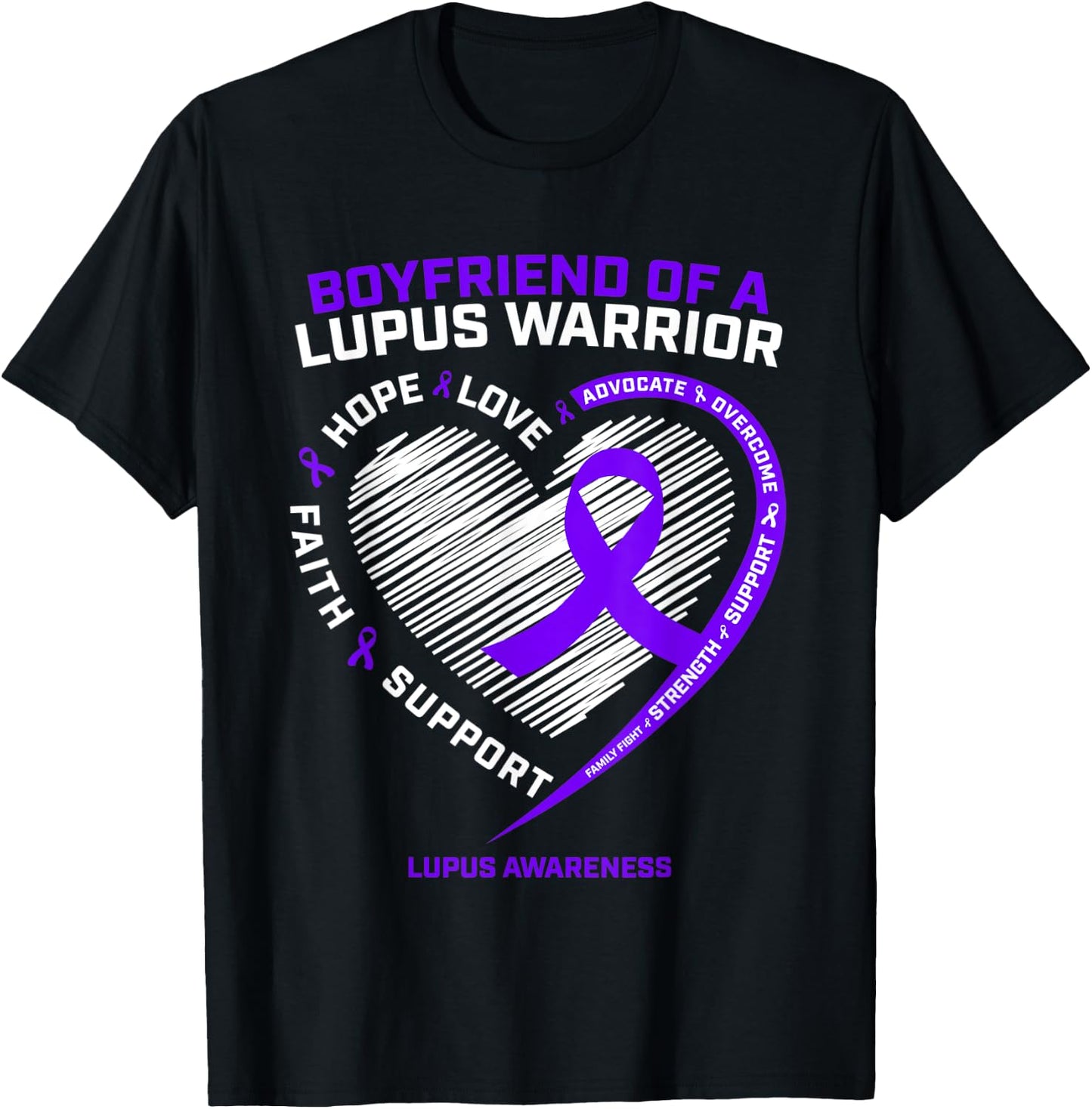 Boyfriend Girlfriend Warrior Gifts Products Lupus Awareness T-Shirt - T-Shirt | Black