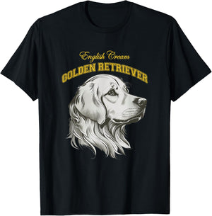 English Cream Golden Retriever ECGR Retro Preppy Collegiate T-Shirt - T-Shirt | Black