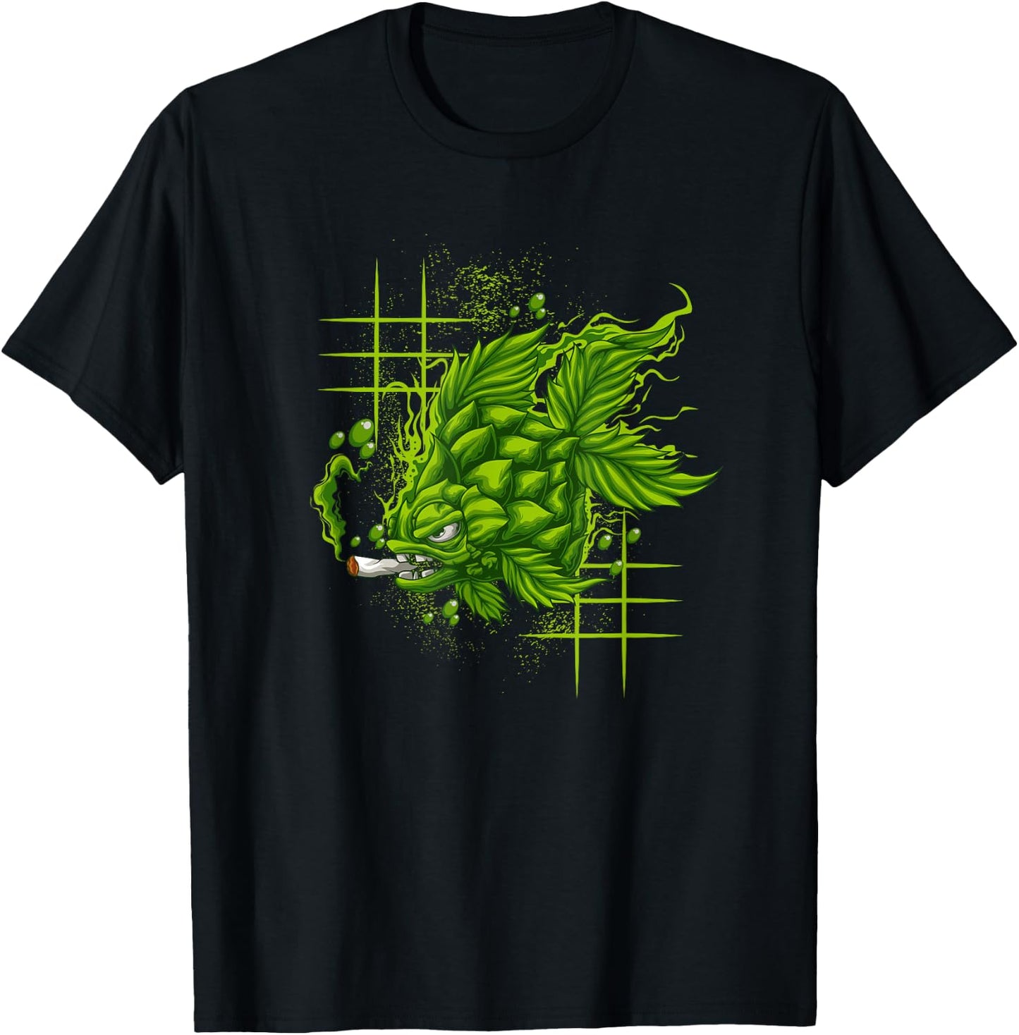 Fishing And Marijuana Fish Funny Weed Fish Smoking A Joint T-Shirt - T-Shirt | Black