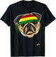 Reggae Pug Dog Rastafarian Animal - Puggle Men Women Kids T-Shirt - T-Shirt | Black