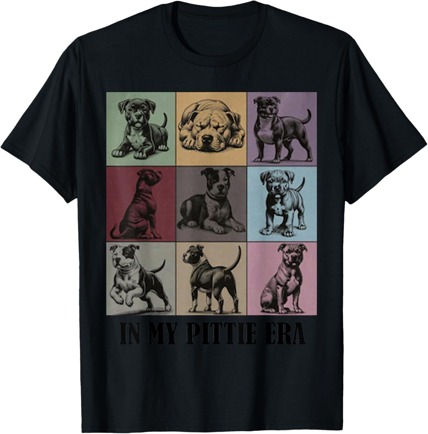 funny Dog Mama Quote In My Pitbull Pittie Era Cool Pitbull Men Women T-Shirt - T-Shirt | Black