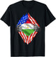 Super Tajik Heritage Proud Tajikistan Roots USA Flag T-Shirt - T-Shirt | Black