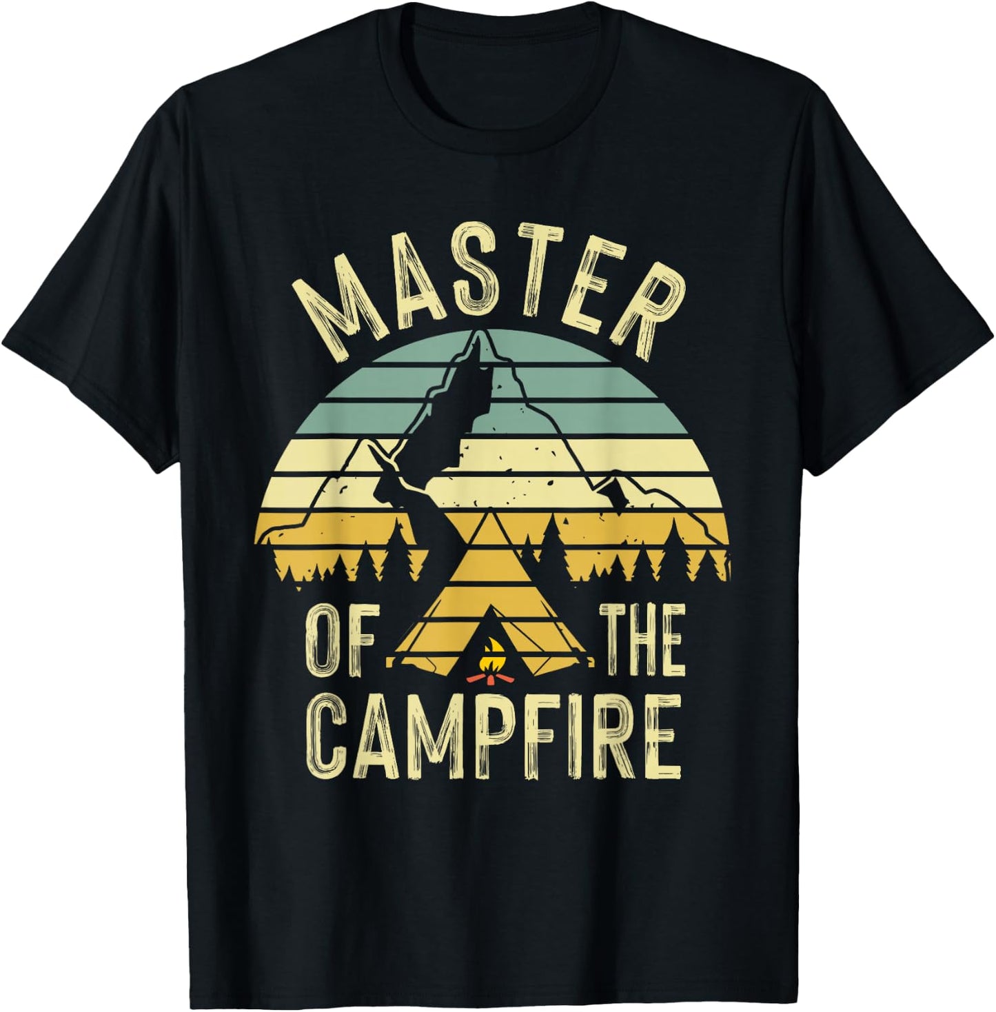 Cool Master Campfire Funny Camping Gift Kids Men Women T-Shirt - T-Shirt | Black