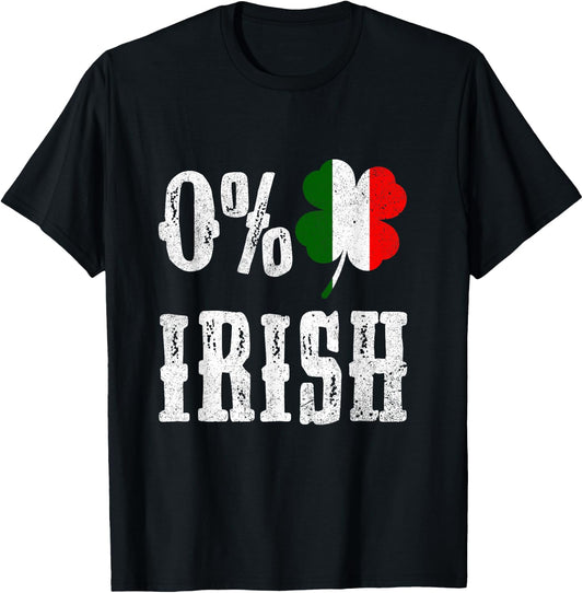 0% Irish Italian St Patrick's Day T-Shirt - T-Shirt | Black