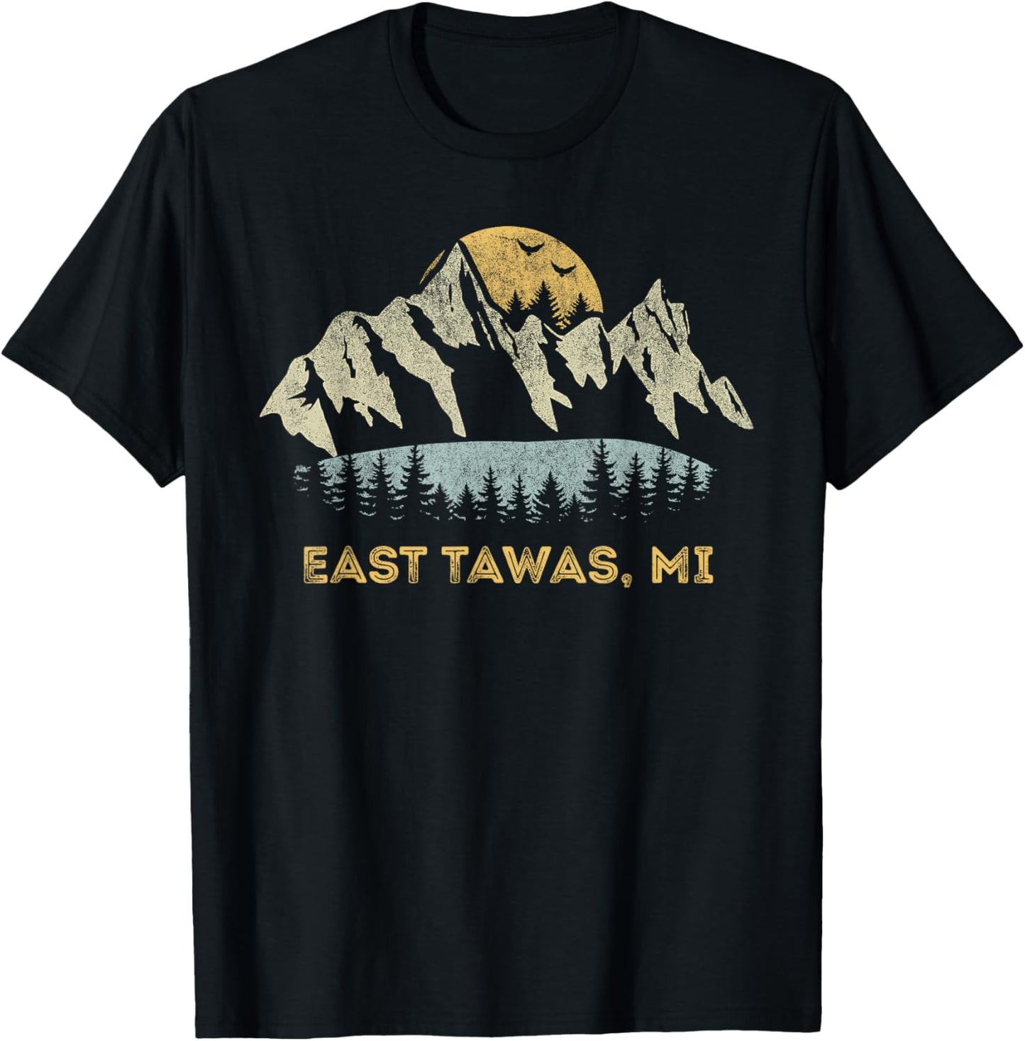 East Tawas Michigan Mountain Sunset Sunrise MI T-Shirt - T-Shirt | Black