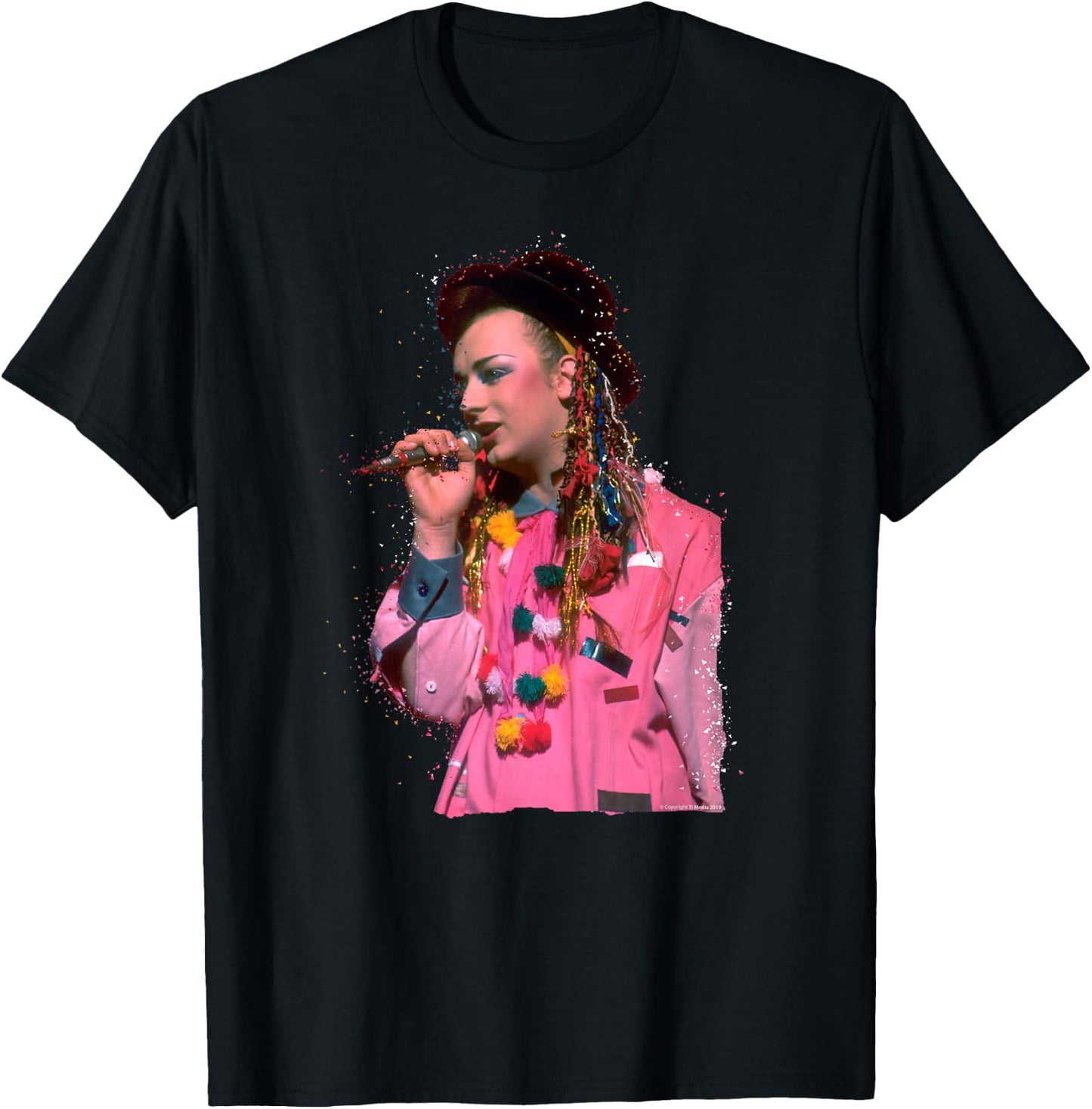 TV Times Boy George 80s Particle Effect T-Shirt - T-Shirt | Black