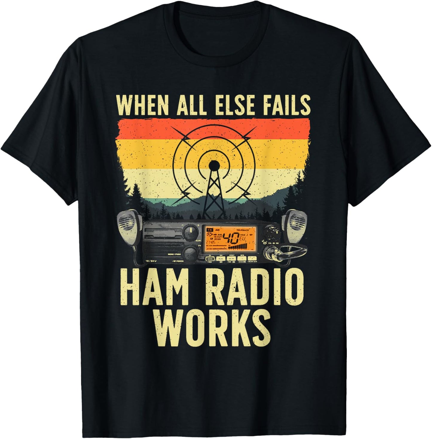 Funny Ham Radio Art Women Amateur Radio Ham Operator T-Shirt - T-Shirt | Black