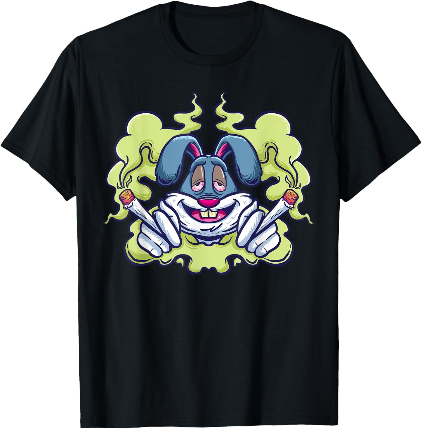 Stoned Rabbit Marijuana Stoner Pothead Cannabis Weed T-Shirt - T-Shirt | Black
