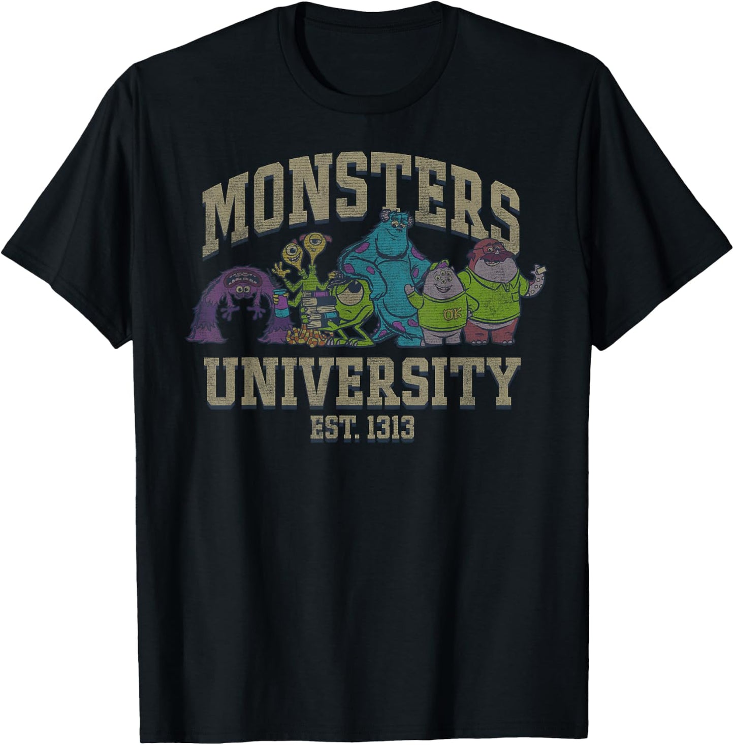 Disney Pixar Monsters University Est. 1313 Group Shot T-Shirt - T-Shirt | Black