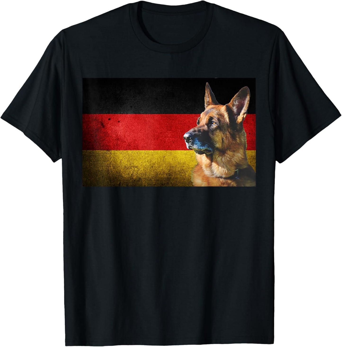German Shepherd Flag of Germany T-Shirt - T-Shirt | Black