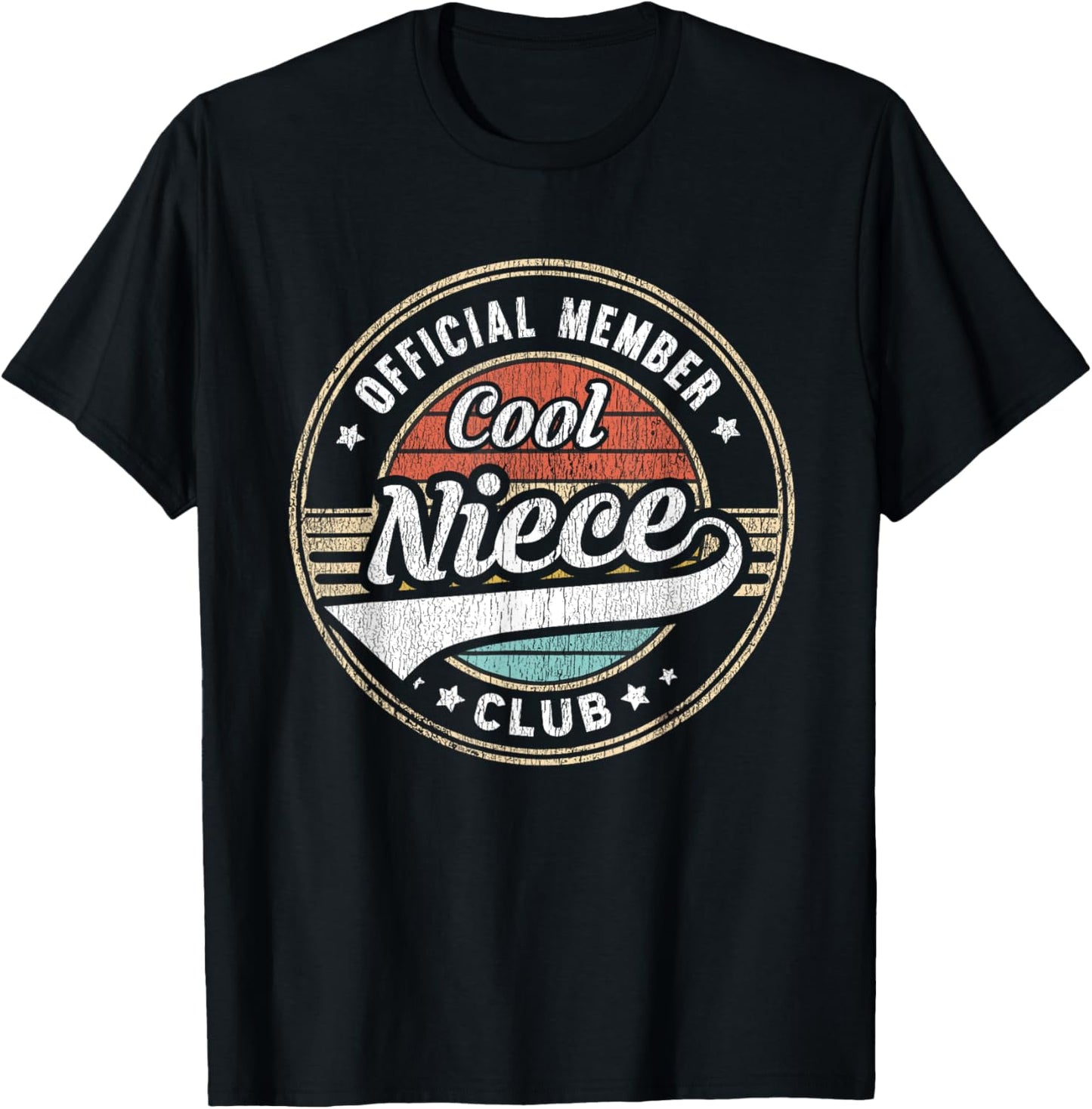 Official Member Cool Niece Club Funny Niece T-Shirt - T-Shirt | Black