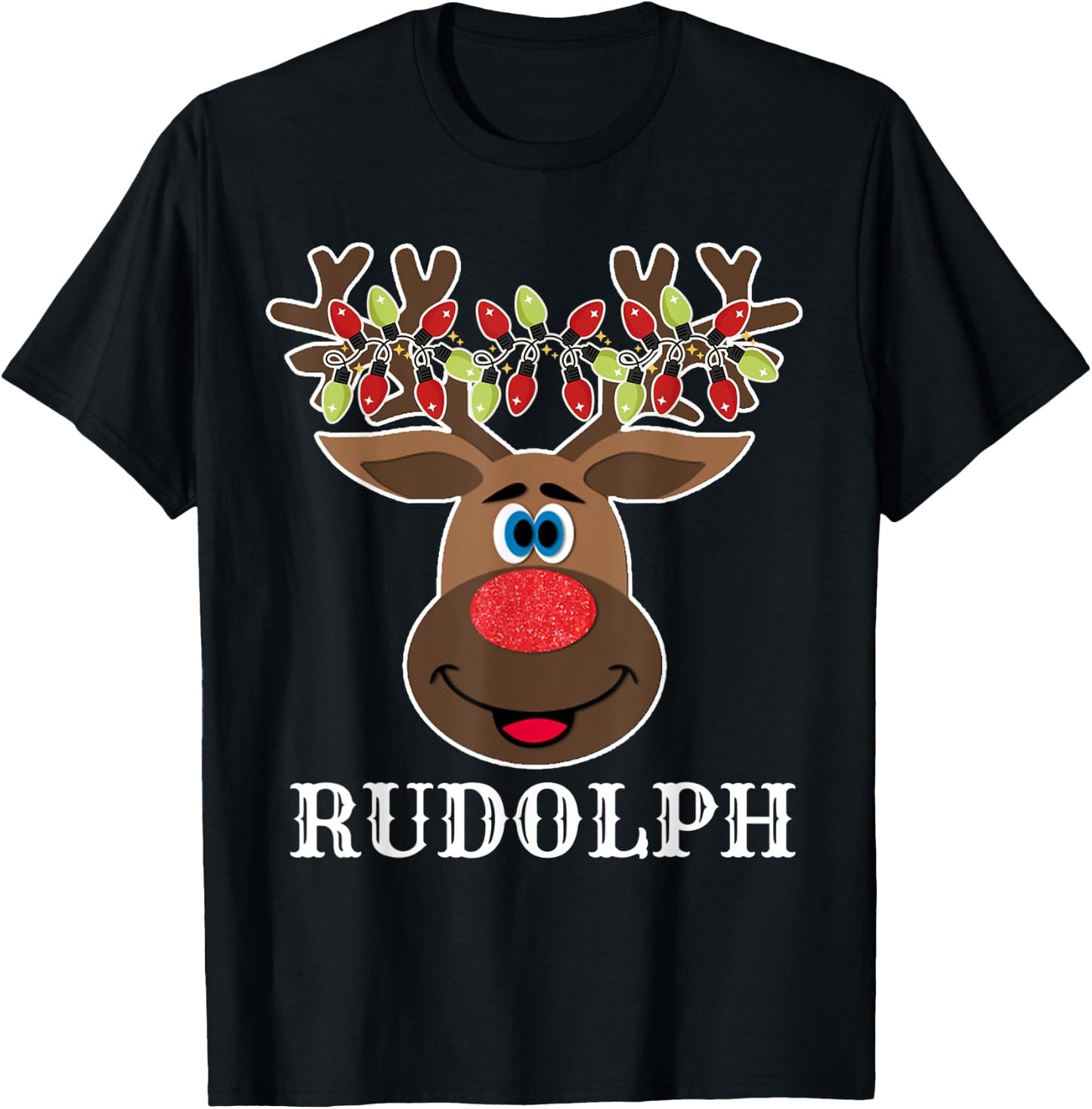 Santa Reindeer Rudolph Xmas Group Costume T-Shirt - T-Shirt | Black