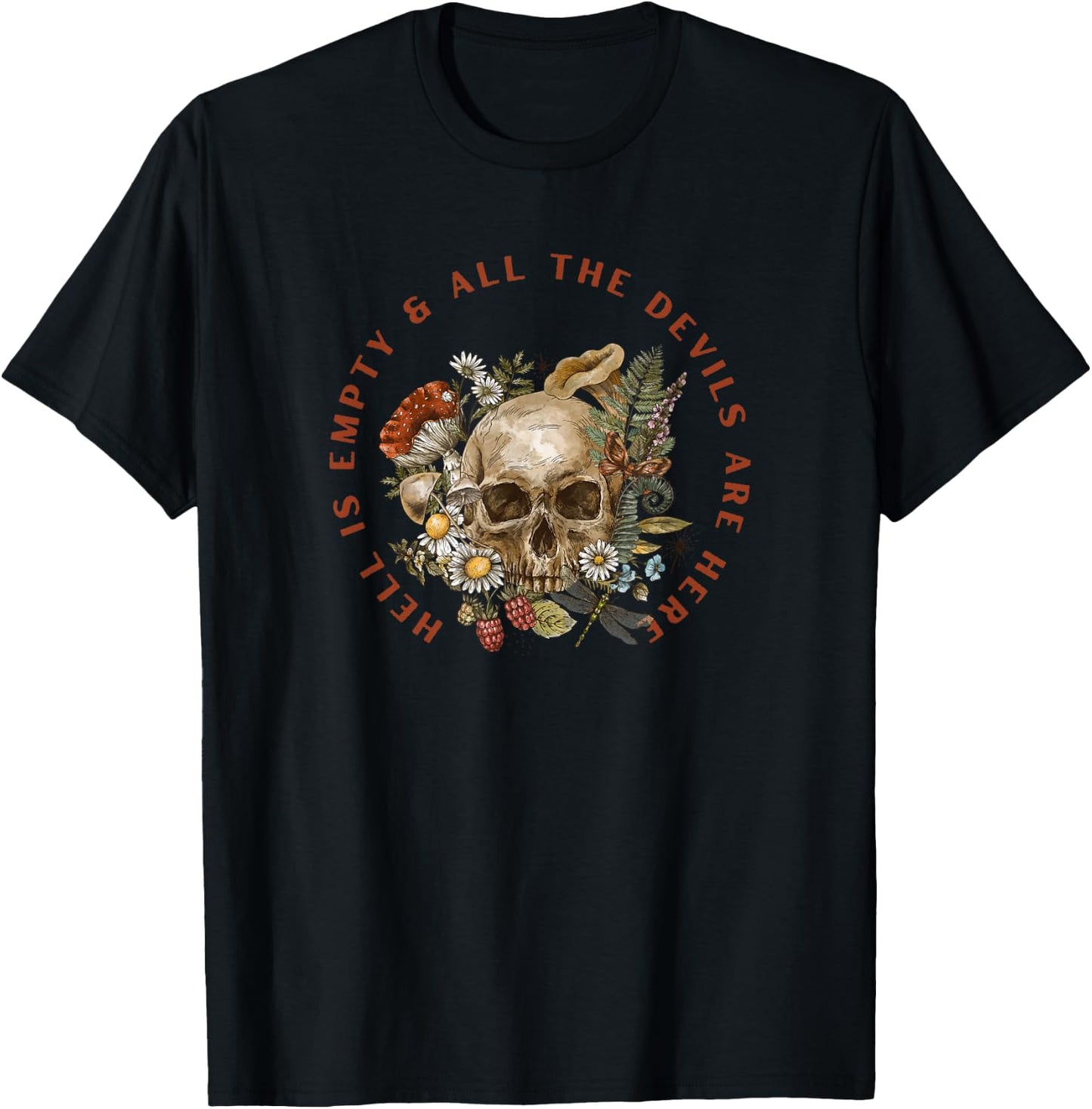 Hell is Empty & All the Devils are Here - Shakespeare Quote T-Shirt - T-Shirt | Black