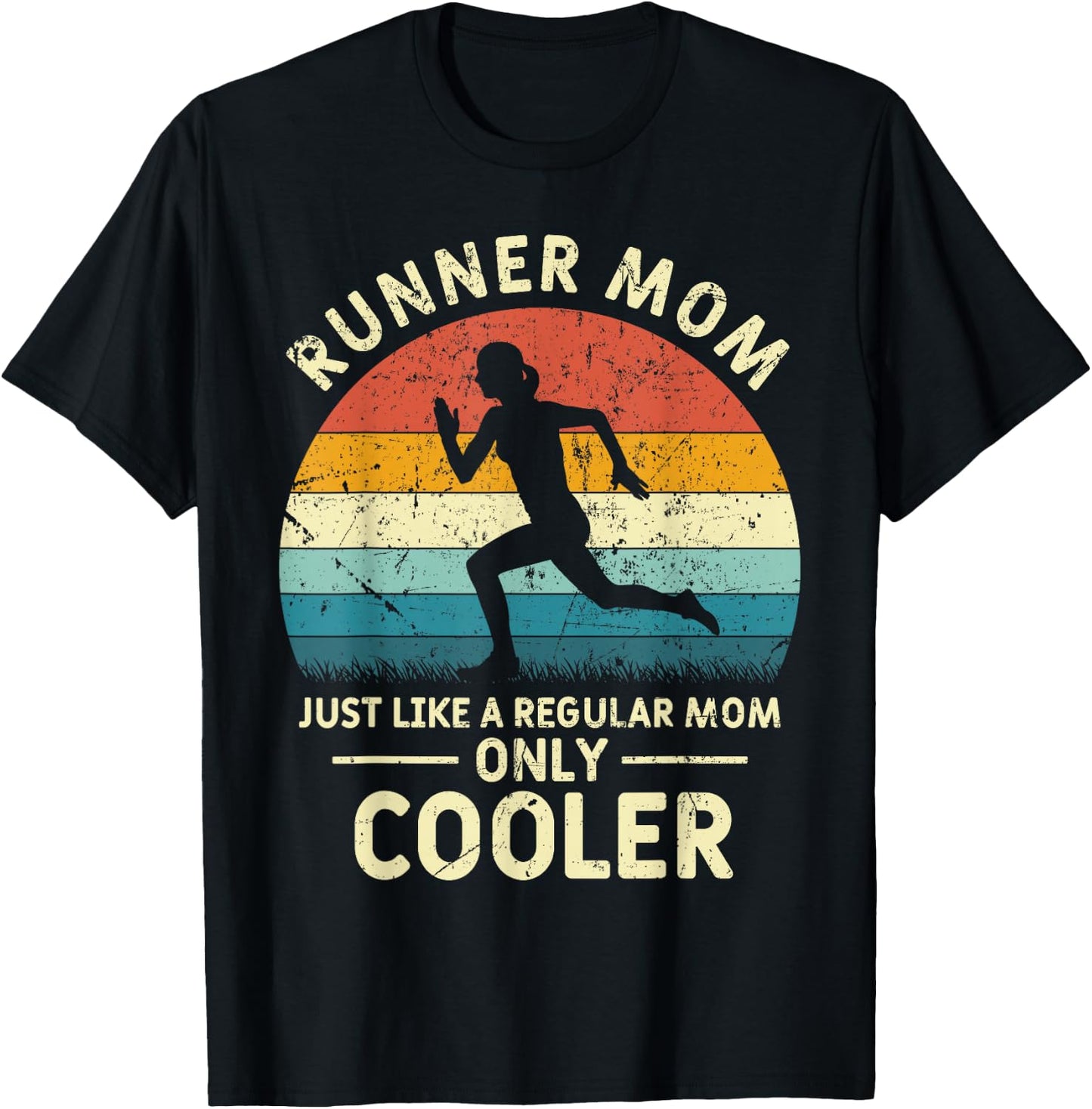 Runner Mom Funny Marathon Running Jogging Mothers Day T-Shirt - T-Shirt | Black