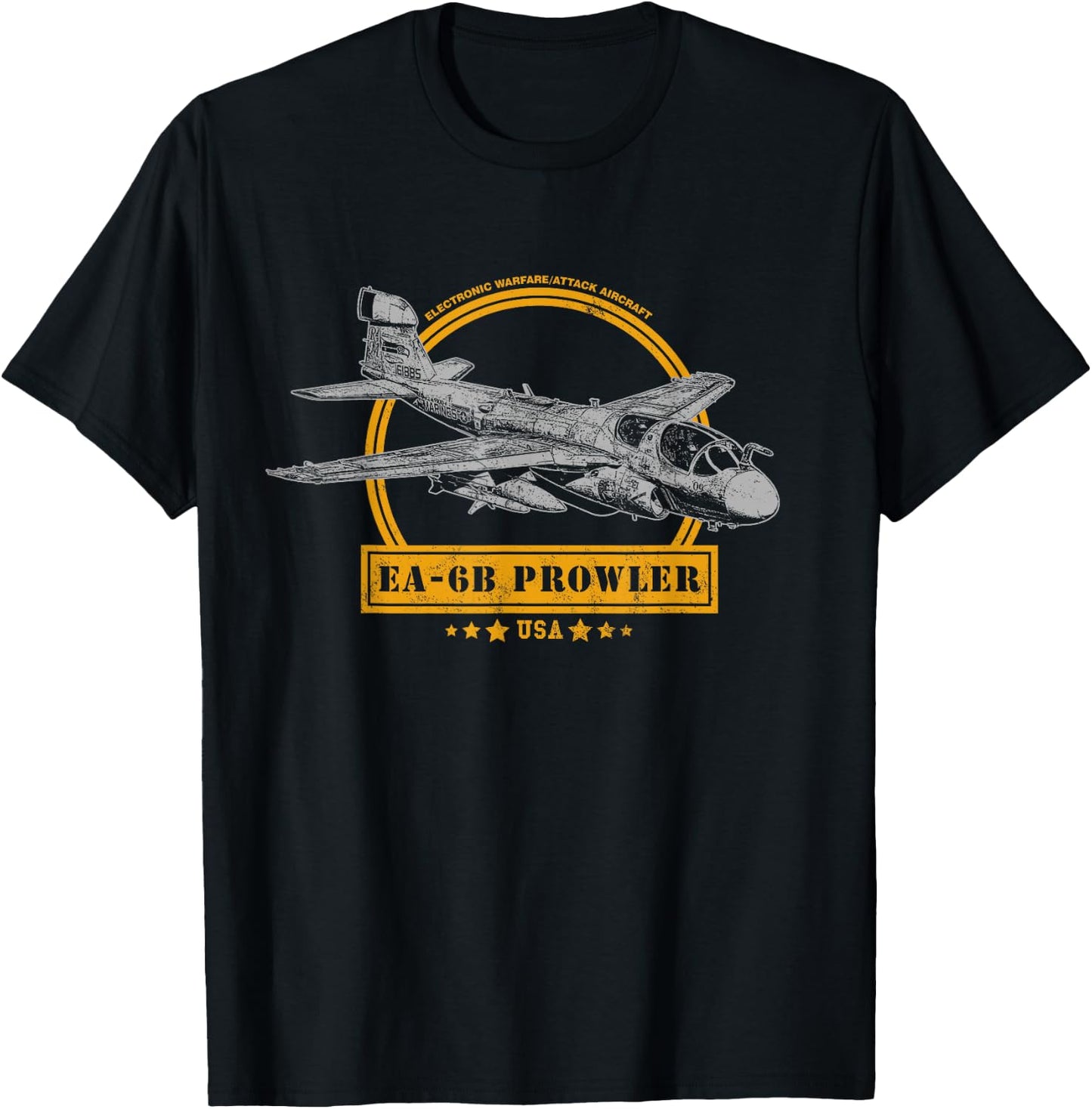 Military Aircraft Gifts & EA-6B Prowler Black Men's Small Classic Fit Short Sleeve Cotton 60% Polyester 40% T-Shirt - T-Shirt | Black