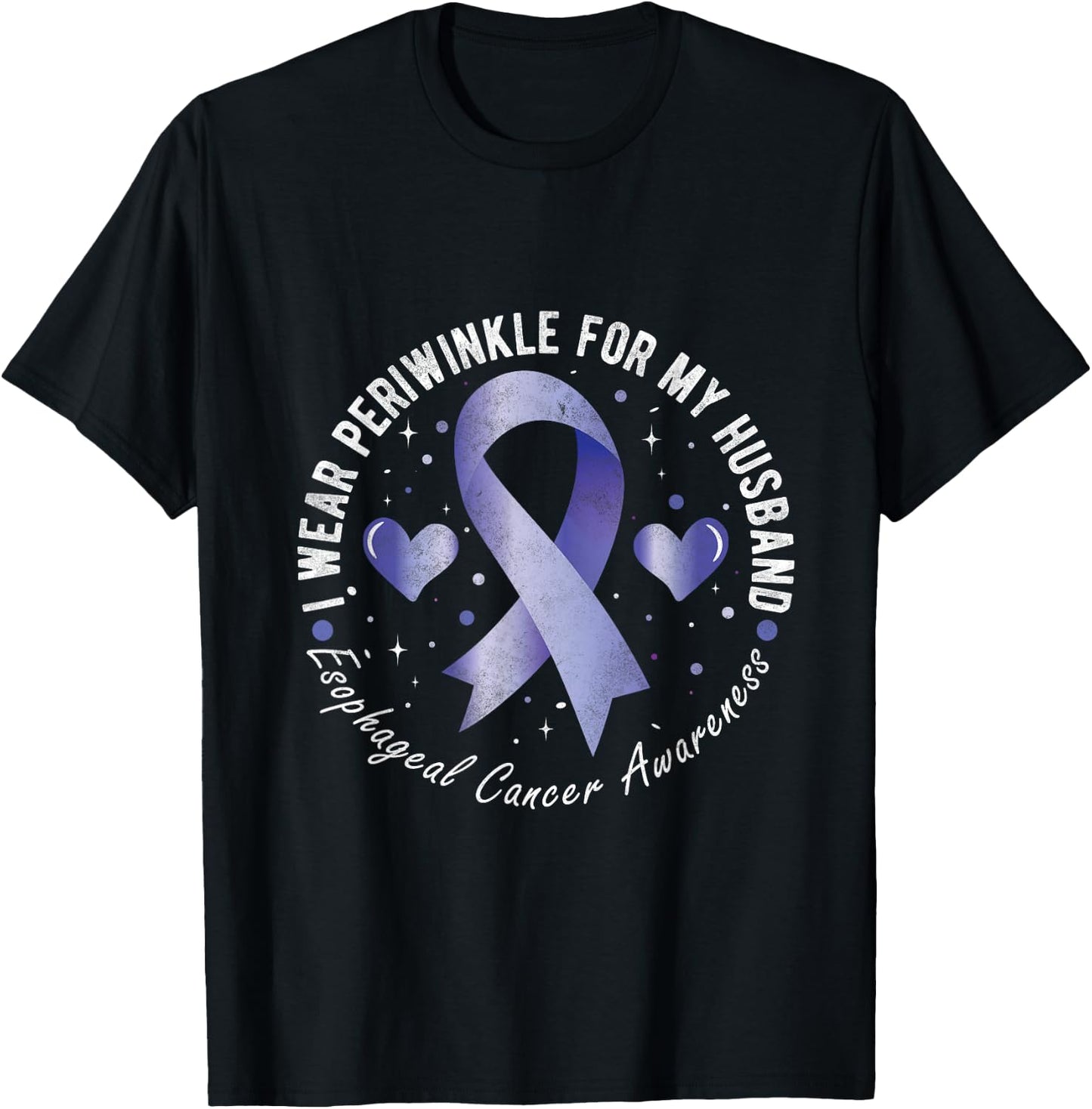 I wear periwinkle for my Husband Esophageal Cancer Awareness T-Shirt - T-Shirt | Black