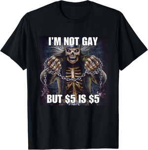 Homosexual Tendencies Gay Funny Cringe Hard Skeleton Meme T-Shirt - T-Shirt | Black