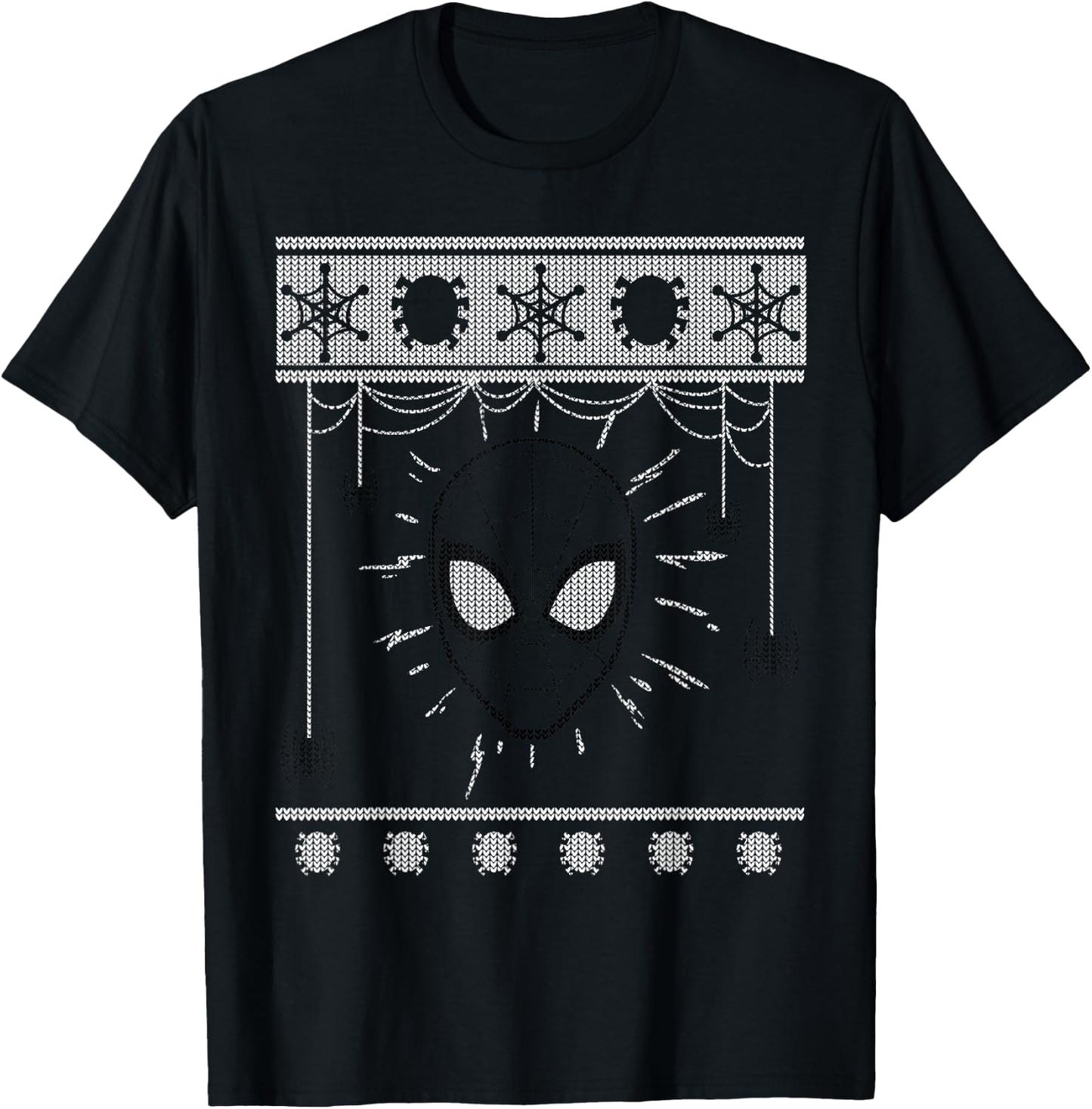 Marvel Spider-Man Spidey Sweater Holiday T-Shirt - T-Shirt | Black