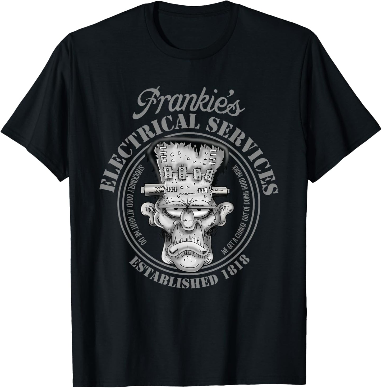 Frankie's Electrical Services Hot Rod Rat Rod Monster T-Shirt - T-Shirt | Black