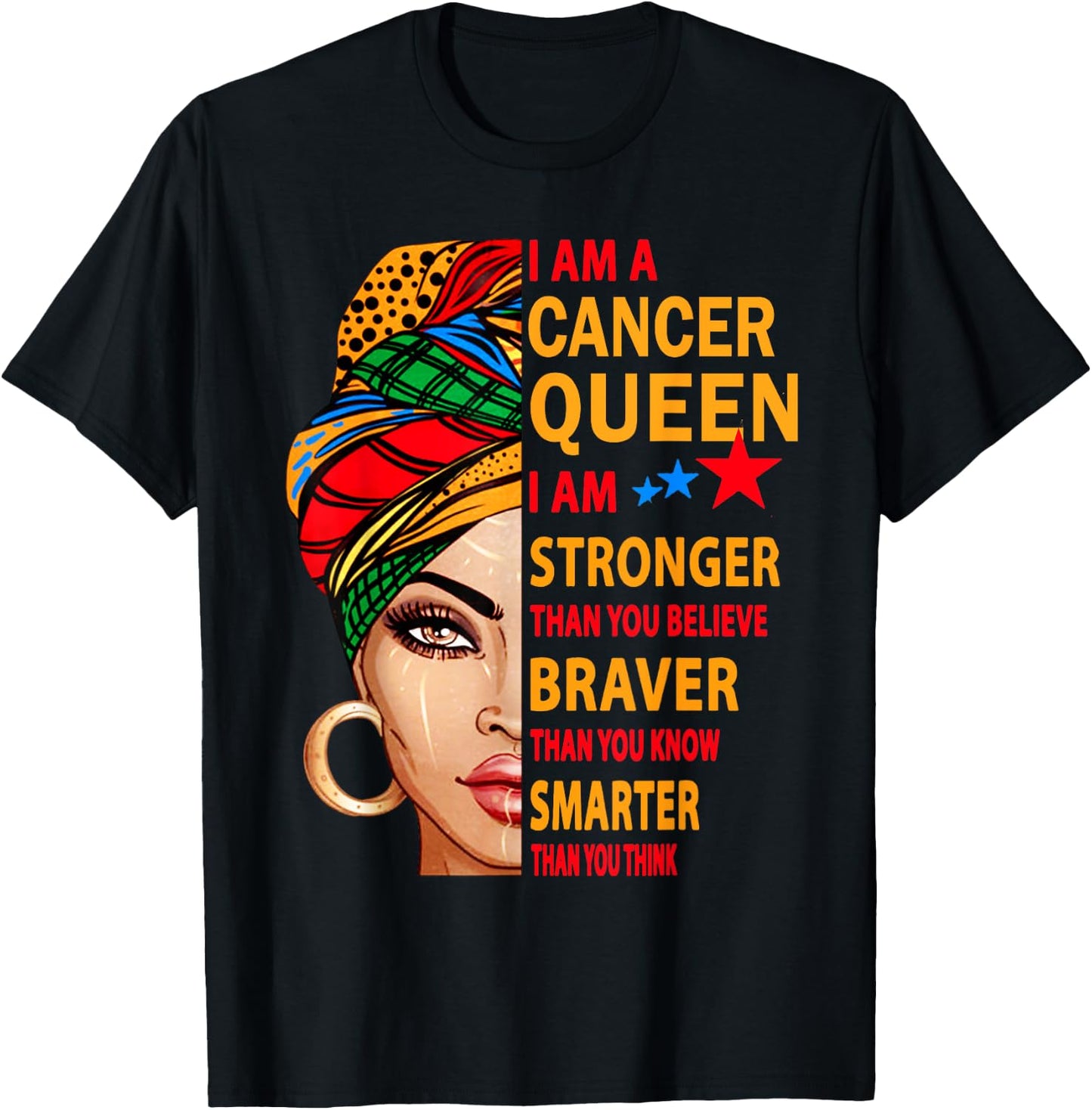 Cancer queen I am stronger birthday Gift Cancer zodiac T-Shirt - T-Shirt | Black