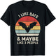 Retro I Like Bats Shirt Animal Bat Lover Gift Vintage T-Shirt - T-Shirt | Black